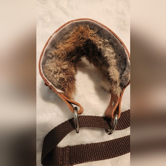 Leather and fur martingale collar - Picture 4 of 11